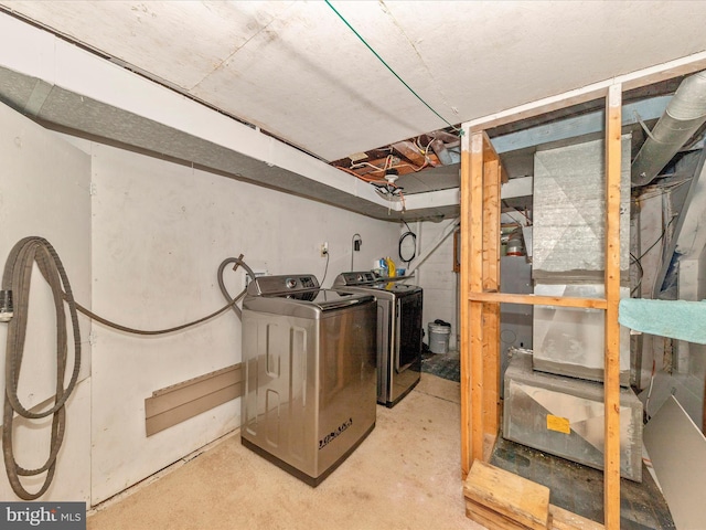12535 Rockdale Rd, Clear Spring, MD 21722 - unfinished below grade area featuring washer and dryer
