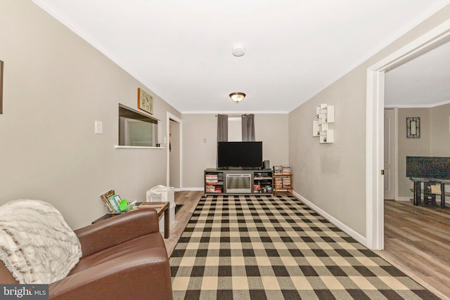 12535 Rockdale Rd, Clear Spring, MD 21722 - living room featuring wood finished floors and crown molding