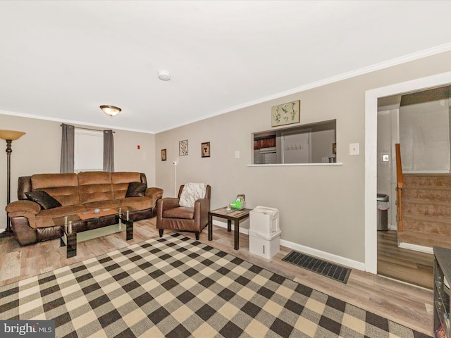 12535 Rockdale Rd, Clear Spring, MD 21722 - living room featuring wood finished floors and crown molding