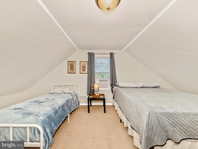 12535 Rockdale Rd, Clear Spring, MD 21722 - bedroom featuring lofted ceiling, light carpet, and cooling unit