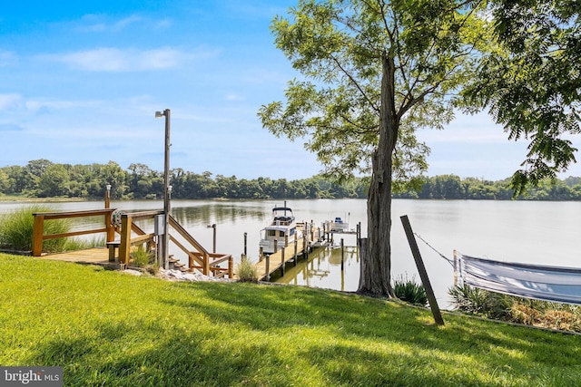 3950 Island Crk, Broomes Island, MD 20615 - dock featuring a water view and a yard