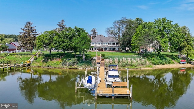 3950 Island Crk, Broomes Island, MD 20615 - dock area featuring boat lift and a water view