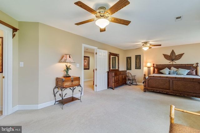 3950 Island Crk, Broomes Island, MD 20615 - bedroom featuring light colored carpet and ceiling fan