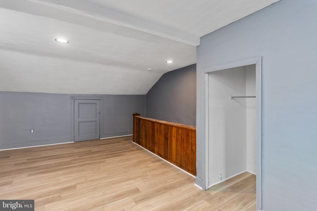 218 Sewell Ave, Hamilton, NJ 08610 - bonus room featuring light wood-type flooring, lofted ceiling, and recessed lighting