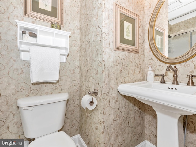 22324 Canterfield Way, Germantown, MD 20876 - bathroom featuring toilet and wallpapered walls