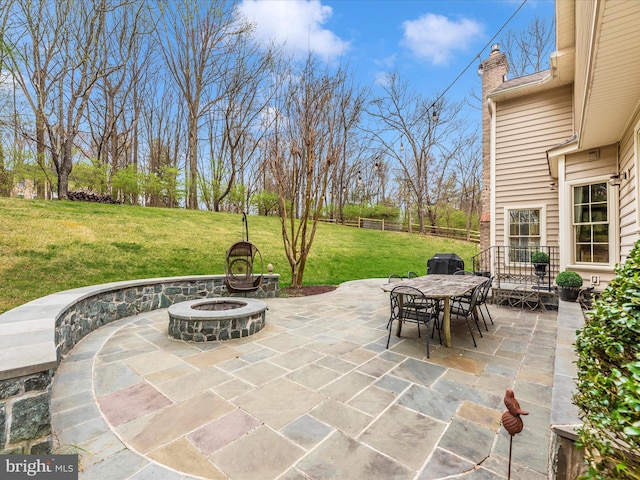 22324 Canterfield Way, Germantown, MD 20876 - view of patio featuring a fire pit, outdoor dining area, and a grill