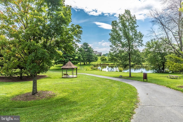 22324 Canterfield Way, Germantown, MD 20876 - view of community featuring a gazebo, a water view, and a yard