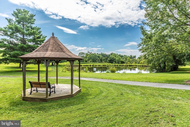 22324 Canterfield Way, Germantown, MD 20876 - view of property's community featuring a water view, a gazebo, and a lawn