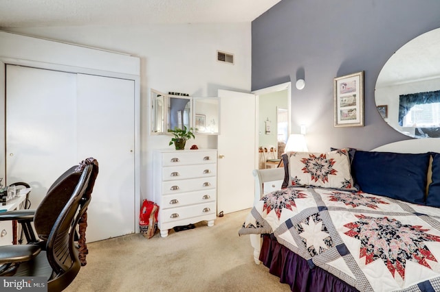 1534 Benton Hollow Rd, Drumore, PA 17518 - carpeted bedroom featuring high vaulted ceiling and a closet