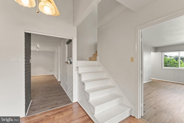 402 Sugarland Run Dr, Sterling, VA 20164 - stairway featuring wood finished floors