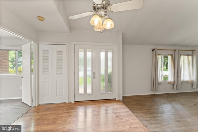 402 Sugarland Run Dr, Sterling, VA 20164 - foyer featuring plenty of natural light, a ceiling fan, and wood finished floors
