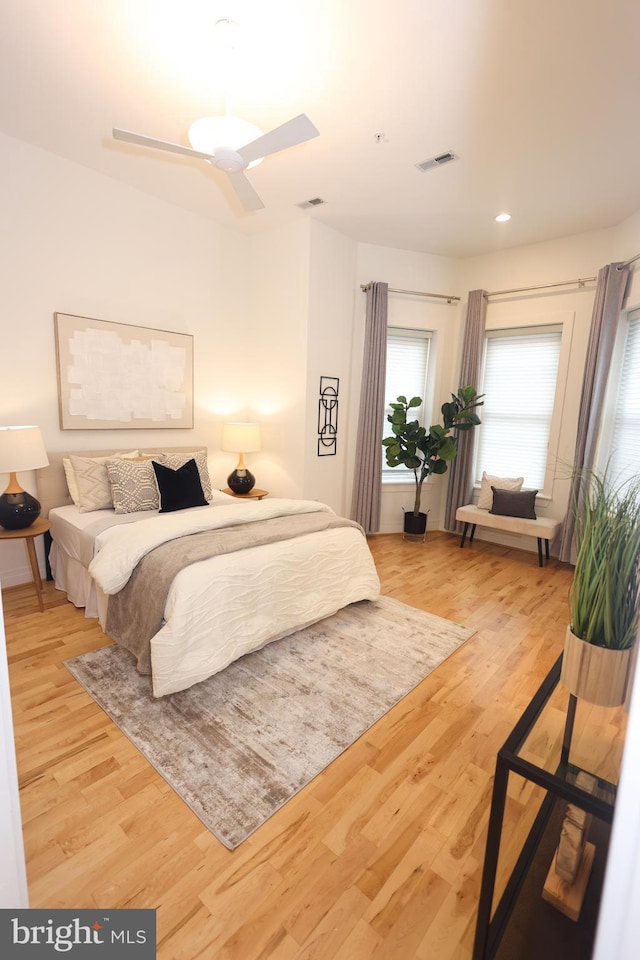 1622 19th St NW Unit 2, Washington, DC 20009 - bedroom featuring wood finished floors, recessed lighting, and ceiling fan