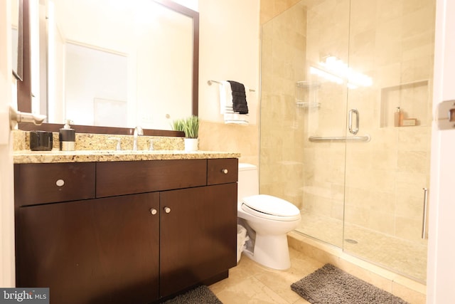 1622 19th St NW Unit 2, Washington, DC 20009 - full bathroom with a shower stall, vanity, and tile patterned flooring