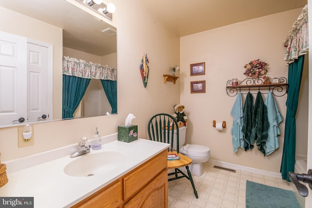 1043 Fredrick Blvd, Reading, PA 19605 - full bathroom with vanity, tile patterned floors, and a shower with curtain