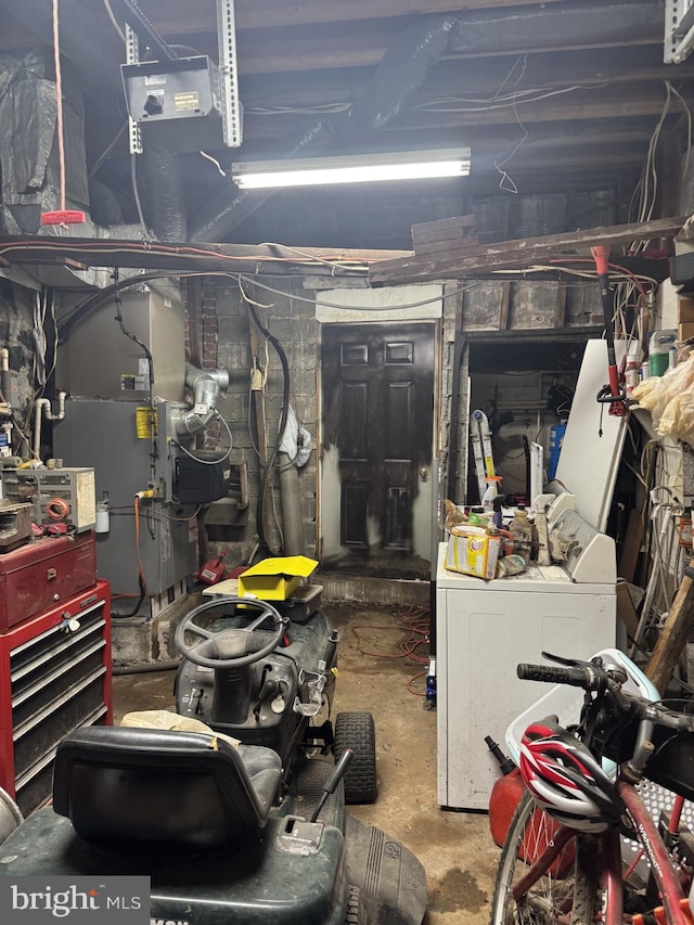 3236 George St, Baltimore, MD 21220 - unfinished below grade area featuring washer / clothes dryer