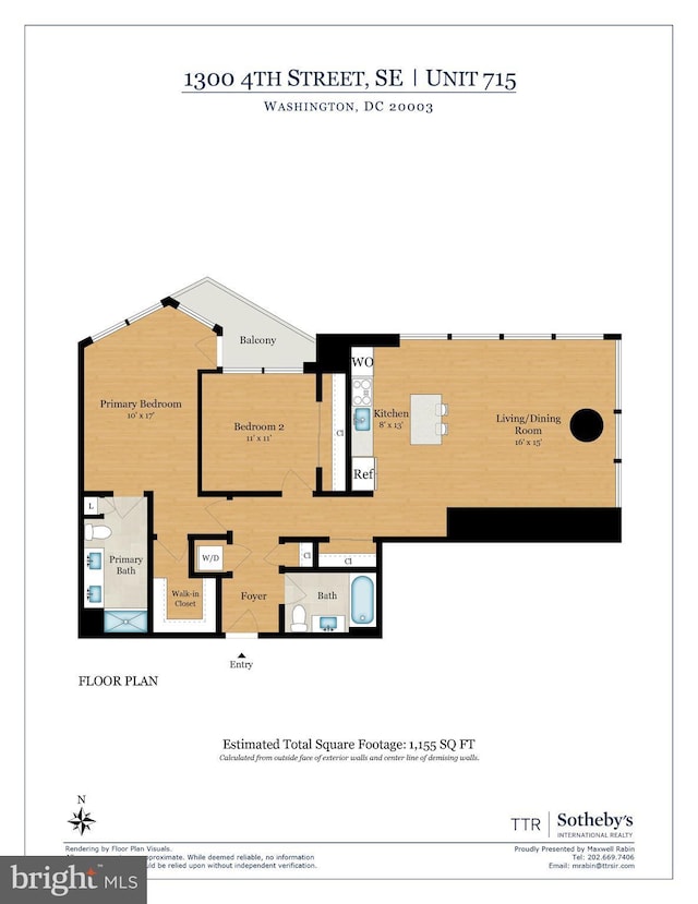 1300 4th St SE Unit 715, Washington, DC 20003 - view of floor plan / room layout