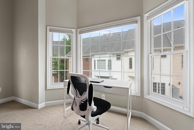 8878 Ashgrove House Ln, Vienna, VA 22182 - carpeted office space featuring baseboards and plenty of natural light