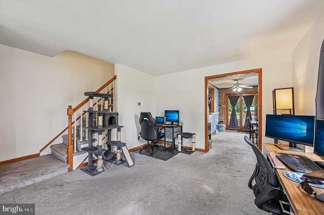 110 S Marlyn Ave, Essex, MD 21221 - office area with carpet and ceiling fan
