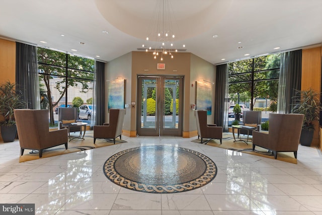 155 Potomac Psge Unit 817, Oxon Hill, MD 20745 - common area with recessed lighting, floor to ceiling windows, and a high ceiling