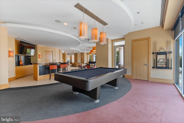 155 Potomac Psge Unit 817, Oxon Hill, MD 20745 - playroom with light colored carpet, billiards, and recessed lighting