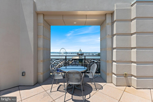 155 Potomac Psge Unit 817, Oxon Hill, MD 20745 - balcony featuring a water view and outdoor dining space