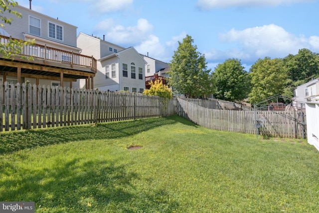 8309 Pigeon Fork Ln, Laurel, MD 20724 - fenced backyard featuring a wooden deck