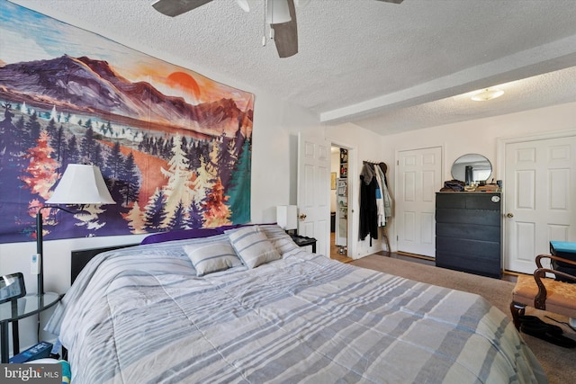 3 W Gowen Ave, Philadelphia, PA 19119 - carpeted bedroom featuring a textured ceiling and ceiling fan