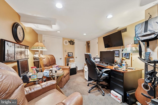 3 W Gowen Ave, Philadelphia, PA 19119 - home office with light carpet and recessed lighting
