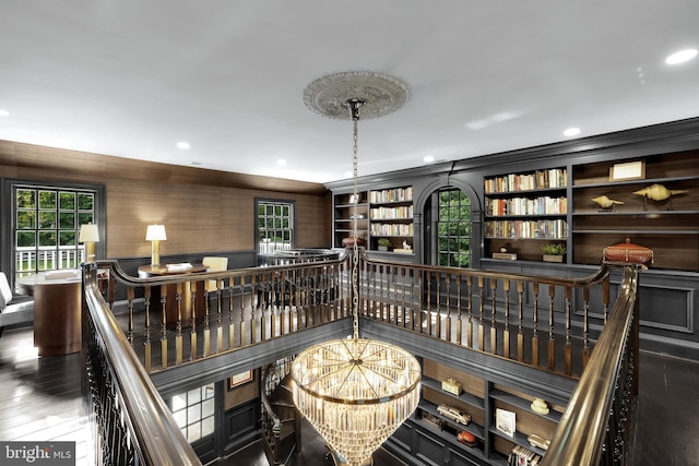 13300 Manor Stone Dr, Darnestown, MD 20874 - interior space featuring recessed lighting, wood finished floors, and a chandelier