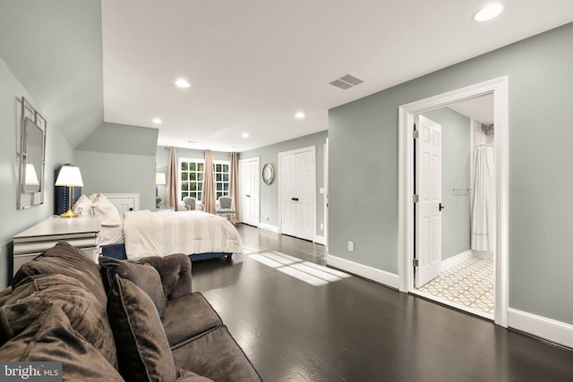 13300 Manor Stone Dr, Darnestown, MD 20874 - bedroom with recessed lighting, wood finished floors, ensuite bathroom, and multiple closets