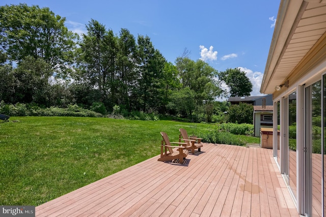 1549 Willoughby Cir, Manheim, PA 17545 - wooden deck with a yard and view of scattered trees