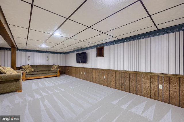 1549 Willoughby Cir, Manheim, PA 17545 - living room with carpet, a wainscoted wall, and a drop ceiling