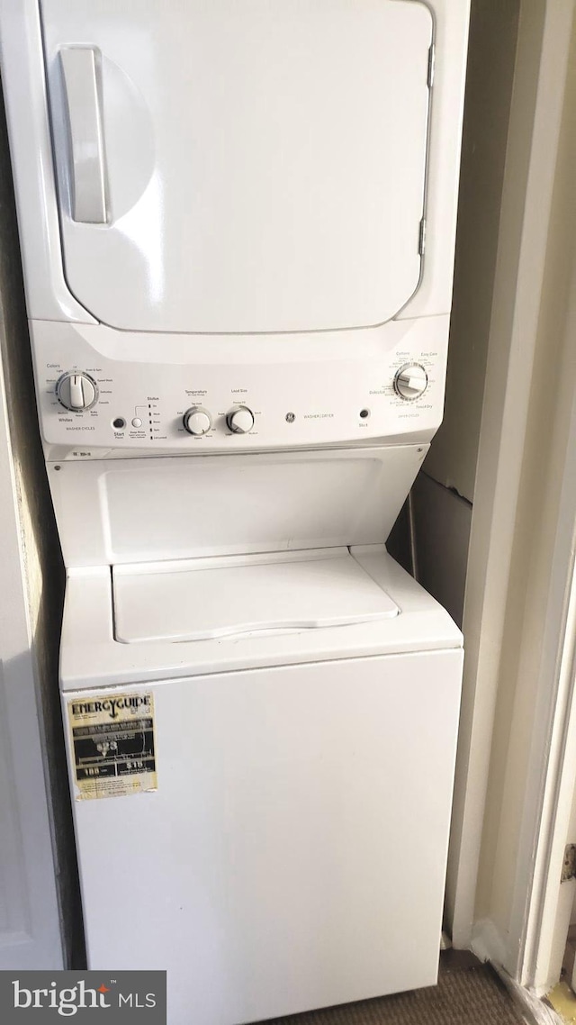 7143 Donnell Pl Unit C, District Heights, MD 20747 - washroom with stacked washing machine and dryer