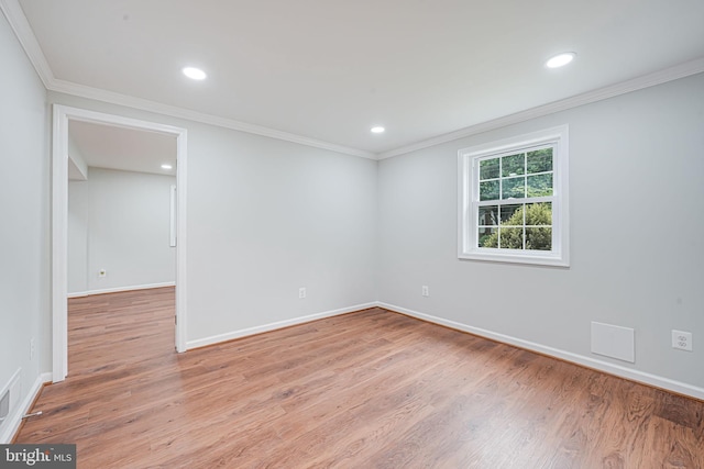 4721 Springbrook Dr, Annandale, VA 22003 - empty room with light wood-type flooring, crown molding, and recessed lighting
