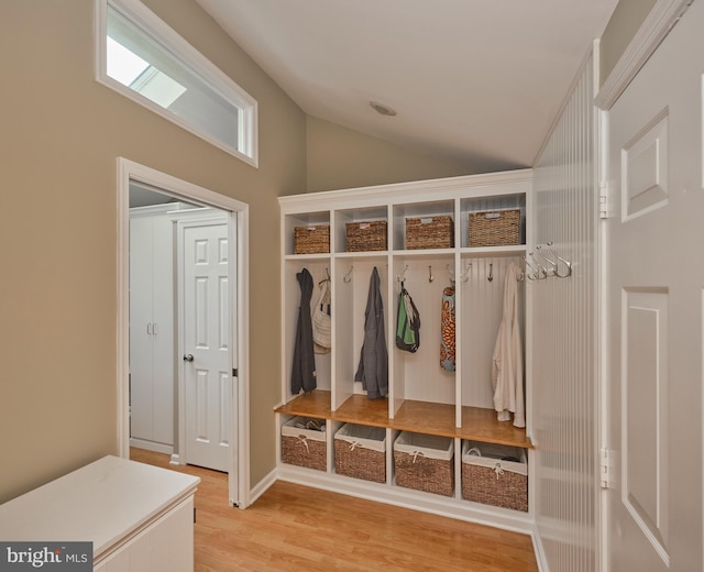 365 Newgate Rd, Langhorne, PA 19047 - mudroom featuring lofted ceiling and light wood-style flooring