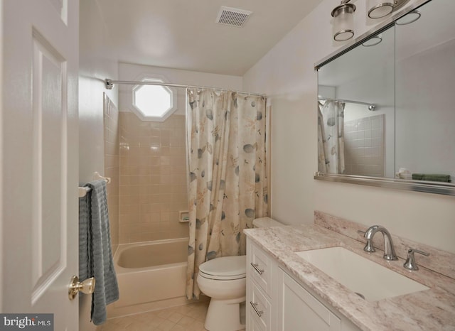 365 Newgate Rd, Langhorne, PA 19047 - full bath featuring vanity, shower / bath combo with shower curtain, and tile patterned floors