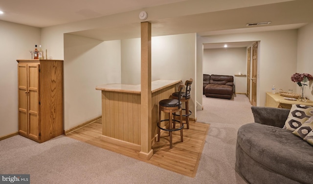 365 Newgate Rd, Langhorne, PA 19047 - indoor dry bar with light colored carpet, recessed lighting, and light wood-style floors