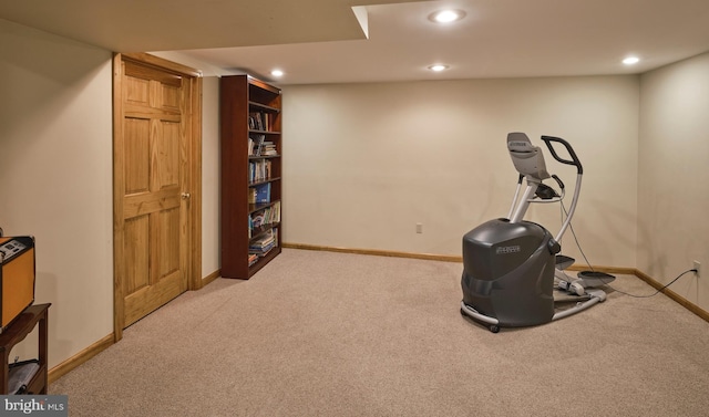 365 Newgate Rd, Langhorne, PA 19047 - exercise area featuring carpet flooring and recessed lighting