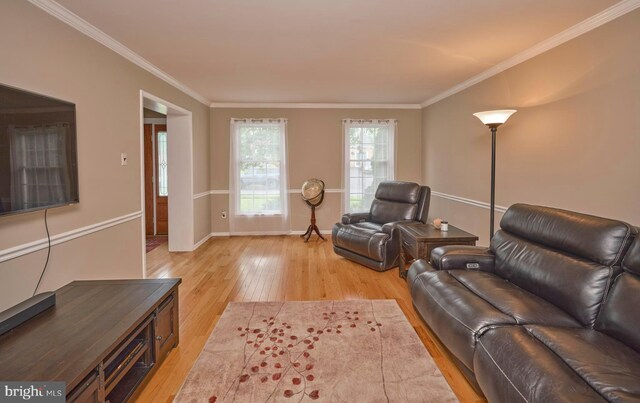 365 Newgate Rd, Langhorne, PA 19047 - living area with light wood-style flooring and ornamental molding