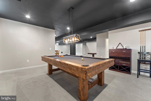80 Shackelford Well Rd, Fredericksburg, VA 22406 - game room with light colored carpet, pool table, and recessed lighting