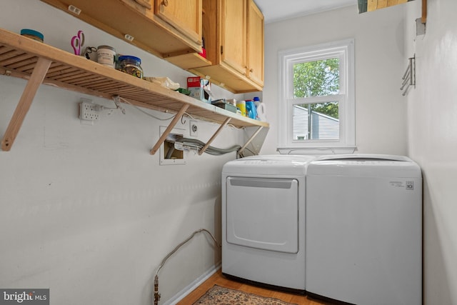 12 Pamela Ct, Jackson, NJ 08527 - laundry room featuring cabinet space, washer and clothes dryer, light wood finished floors, and baseboards