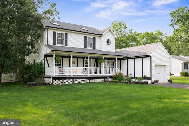 12 Pamela Ct, Jackson, NJ 08527 - view of front of property with a porch, an attached garage, a front lawn, driveway, and roof with shingles