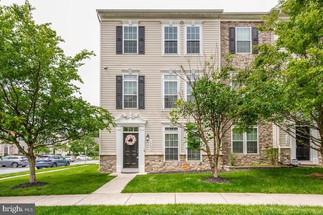 1762 Winsford Ct, Hanover, MD 21076 - view of property featuring stone siding and a front yard