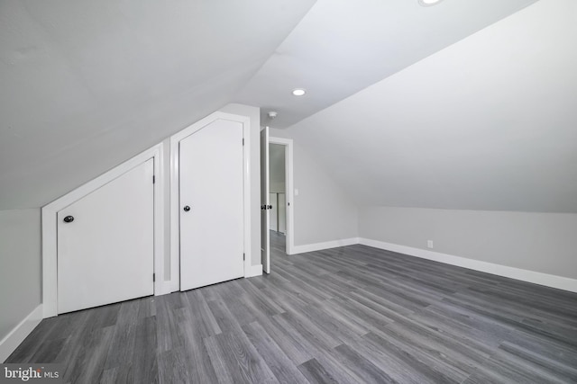 8808 Edmonston Rd, College Park, MD 20740 - additional living space with wood finished floors, lofted ceiling, and recessed lighting