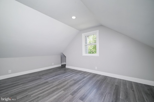 8808 Edmonston Rd, College Park, MD 20740 - bonus room featuring vaulted ceiling, dark wood-style flooring, and recessed lighting