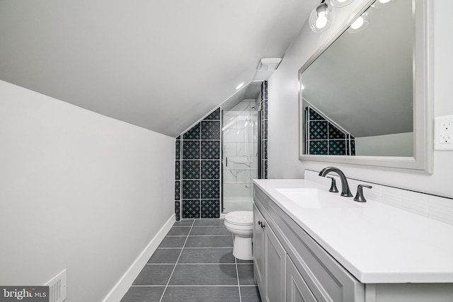 8808 Edmonston Rd, College Park, MD 20740 - full bath with vaulted ceiling, vanity, and tile patterned flooring