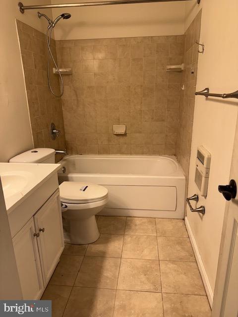 7849 Hidden Crk Unit 24, Baltimore, MD 21226 - bathroom featuring vanity, tile patterned floors, shower / washtub combination, and toilet