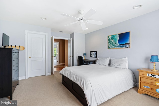 1214 Hunt Seat Dr, Lower Gwynedd, PA 19002 - bedroom with light colored carpet and ceiling fan
