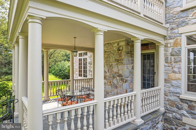 1214 Hunt Seat Dr, Lower Gwynedd, PA 19002 - covered porch featuring outdoor dining area