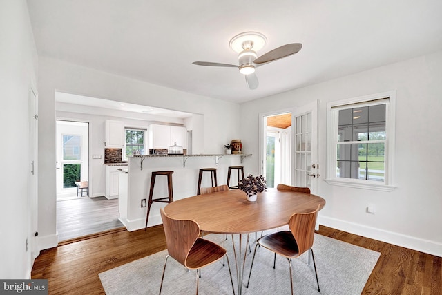 10 Shaw Dr, Kingston, NJ 08528 - dining room with a ceiling fan and dark wood-type flooring